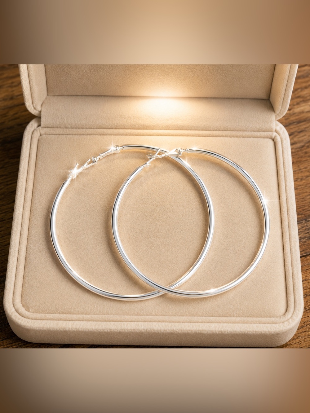 Classic Sterling Silver Hoop Earrings - Elegant Women's Jewelry 70mm